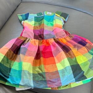No Added Sugar Multicolor Checkered Kids Formal Dress